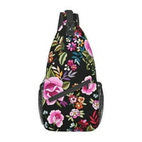 Šarene cvjetne ruže ruže ruksak prsa za kosa Crossbody ramena torba Daypack za planinarenje Travel Women Muškarci