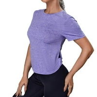 Ženski Activewear Sports Tees & Rezervoari Čvrsta boja okrugli vrat Twist Lilac Purple S