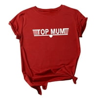 TOTO majice za ženska majčin dan cvjetni ispisani casual majica s kratkim rukavima, labav majica za