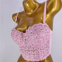 Udobni grudnjaci za žene ružičaste pinove perle sjajne dijamante oblikovanje ribljih kosti koje nose