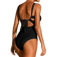 Aiaymet kupaći kupaći kostim za žene Ženski kupaći kostim izrezao je plivanje visokog struka, crni XL