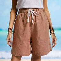 Lopecy-Sta Fashion ženske ležerne hlače Elastični struk Ljetni džepovi Čvrste hlače Shots Displaketing