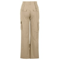 Teretne padobranske pantalone za žene s velikim strukom širokim nogom Y2K pantalone Multi džepovi Baggy
