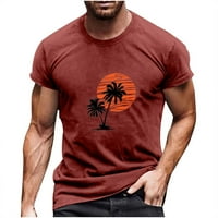 Odeerbi Muške grafičke majice Ležerne prilike 3D ispis Sportske fitness košulje okruglog vrata kratkih