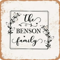 Metalni znak - porodica Benson - Vintage Rusty izgled