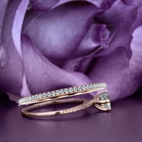 Prekrasna Art Deco 1. Okrugli rez dijamantski moissan zaručni prsten, vjenčani prsten, jedan podudaran