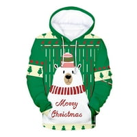 Odeerbi božićne dukseve Dukseve za muškarce Modna casual digitalna bluza za ispis zelena