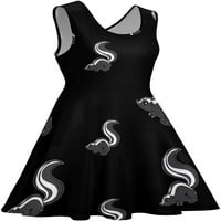 Naughty skunk ženska ljetna haljina ljulja se smiješna tiskana sunderss mini bez rukava