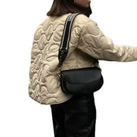 Ženska casual podstavljena jakna Čvrsta duga rukava s dugim rukavima Čvrsta jakna zima topla lagana