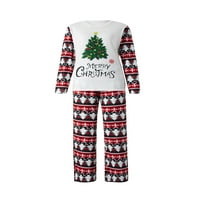 Kelajuan božićna porodica pidžama, dugi rukav + pantalone za rubper za kućne ljubimce, odmorivanje slovom