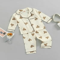 Shuttle Tree Pajemma set za Toddler Baby Boy Girl Button-up Padam Pajamas Spavaća odjeća Loungeward