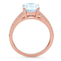 2.32ct ovalni rez plavi simulirani dijamant 18k ružičasti ružičasto zlato ugraviranje izjava bridalna