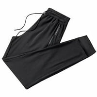 Muške pamučne posteljine pantalone lagane casual joga pantalone elastični korektori struk sa džepovima