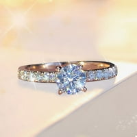 Bacc dodaci srebrne žene modni trend pojedinačni puni dijamantni cirkon prsten dame nakit dijamantni