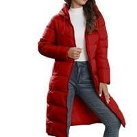 Dezed Women's zimska jakna za dugačku kapuljaču za toplu kaput za čišćenje ženske casual modne sjajne