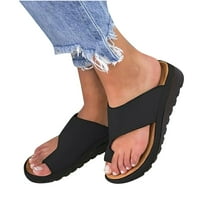 Žene Dressy Comfy platforme casual cipele Ljetna plaža Pliet Sliper Flip Flops crni 35