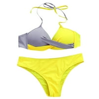 Keusen bikini setovi za žene Patchwork Color Bikini trokut Halter dva kupaća kupaći kostim za kupaće