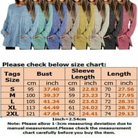 Glookwis Women Solid Color Tops Baggy Majica Labavi povremeni tunički bluza Crew Crt Dullline Pulover