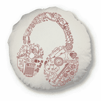 Ilustracija glazbene slušalice uzorak okrugli jastuk jastuk jastuk za uređenje doma
