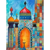Sažetak Islamska džamija Ulaz molitva Folk Art Unfrant Wall Art Print Poster Početna Dekor Premium