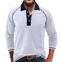 Muška košulja dugih rukava Henley Regularna Fit Basic Majica Ležerne prilike za ogrlice od rublja UP