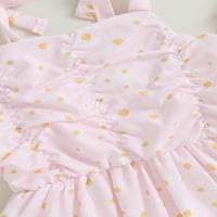 Sunitory Toddler Baby Girl Cvjetni ispis A-line haljina ružičasta rukavica ruffless haljina ljetna plaža