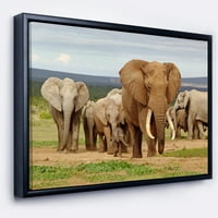 Art DesimanArt Veliki slont stado u Africi Afrički uokvireni platneni umjetnički ispisuje u. Visoko