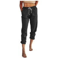 Žene cinch dno Duksevi vučne hlače sa visokim strukom sa džepovima Active odjeća Joggers Sport Work