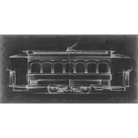 Harper, Ethan Crna Moderna uokvirena muzej Art Print pod nazivom - Vintage Streetcar II