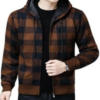 Muška odjeća Potpuna zima Zip topla jakna Fleece obloženi kaput Ležerne prilike Formalno smeđe 3XL