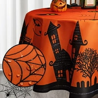 Okrugli Halloween Stolcloth - vodootporan, otporan na bora protiv bora, u pravljivog kućnog stola, ukrasna