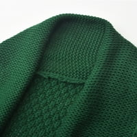 GLONME JAKNA Čvrsta boja za žene ugodne radne kardigan džemper pletiva dugih rukava zelena
