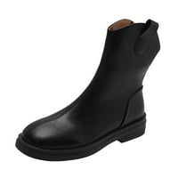 SNGXGN Women-Calf kaubojske čizme kaubojske čizme široke kvadratne nožne zone ženske čizme, crna, veličine 37