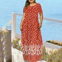 Yubatuo Womens Ljeto Ležerne prilike za labave haljine Boho sa džepom kratkih rukava O-izrez Maxi haljine