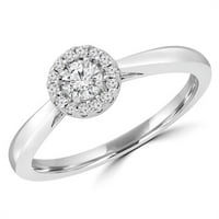 Veličanstvo dijamanti MD190121-5. 0. CTW okrugli dijamantni konusni rub rub zaručni prsten u 14k bijelo