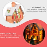 Božićna seoska kuća Minijaturna Xmas Kuće Snijeg Lightcollectible Građevinsko osvijetljeno mini svjetlosna