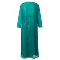Gotyou ženske casual haljine Ženska casual moda Print V-izrez Dvije set Ljeto Maxi haljina Sling Cardigan