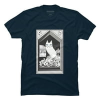 Ghost mačka Čuvar kriptene muške crne grafičke tee - dizajn ljudi 4xl