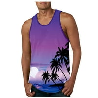 Muški modni havajski stil plaža Sportski tenk Najbolje muškarče teretanu Print prsluk