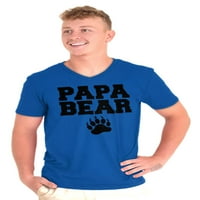 Papa medvjed tata očev dan PAWPRINT V izrez T majica Tees Muške Brisko marke 3x