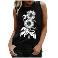 Prodajne majice za žene Sunflower Graphic Print TEE majica Casual Basic Crewneck Cosy Bluuse rukavica