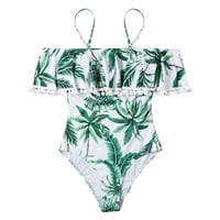 Ženski list ispisani vrući monokini kupaći kostim kupatih kupatih odjeća Monkini Thong bikini