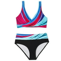 Ženski kupaći kostimi Control Sport BRA Flower Print Plach Beach Beach Bandeau zavoj bikini set Push