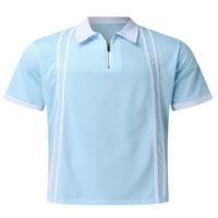 Bomotoo Muns T majica rever izrez TEE Zipper polo majica Atletska bluza Sport pulover svijetlo plava
