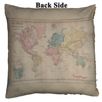 Globe Art Earth Svjetska karta Reverzibilna sirena na jastuku od jastuka sa sirenom