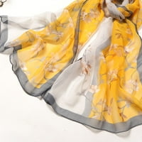 wendunide 160 * Ženski cvjetni tisak Dugi soft omotaj šal svile šal šal žute boje
