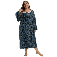 Ženska noćna noćna haljina s dugim noći s dugim rukavima za dame plus veličine Slepe majice pune dužine