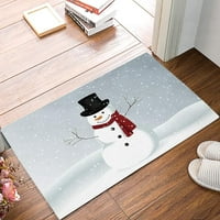 Newhomestyle Božićni snjegović prostirke za unutra u zatvorenom prostoru, plavi crveni bijeli ulaz u