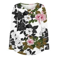 Ženske košulje Jesen modne majice s dugim rukavima Ležerne prilike sakrij trbuh dugih rukava majice slatke cvijeće tunika bluze
