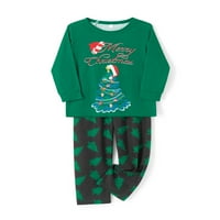 Suaumret Božićna porodica Podudaranje pidžama set dugih rukava Santa Claus Tops hlače za spavanje noćne
